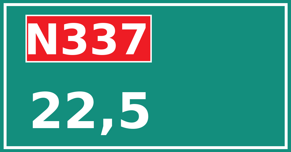 Hectometerbord N337 22,5