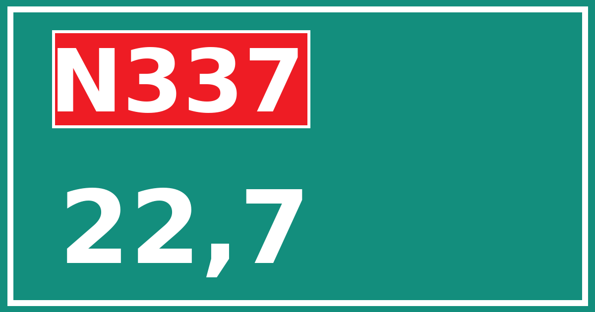 Hectometerbord N337 22,7