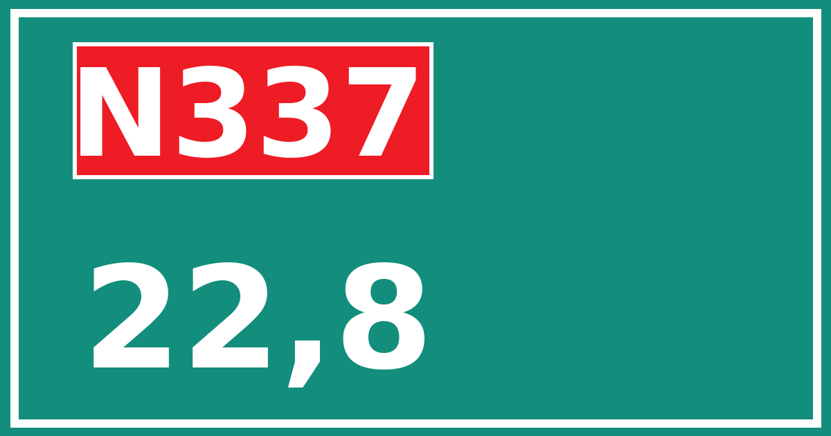 Hectometerbord N337 22,8