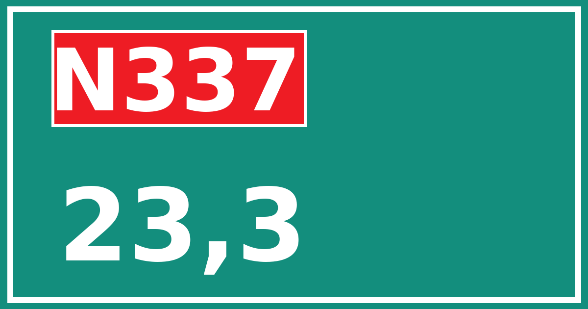Hectometerbord N337 23,3