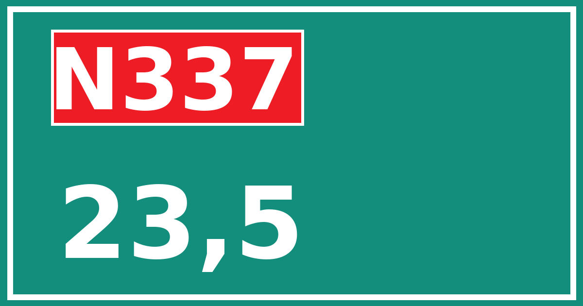 Hectometerbord N337 23,5