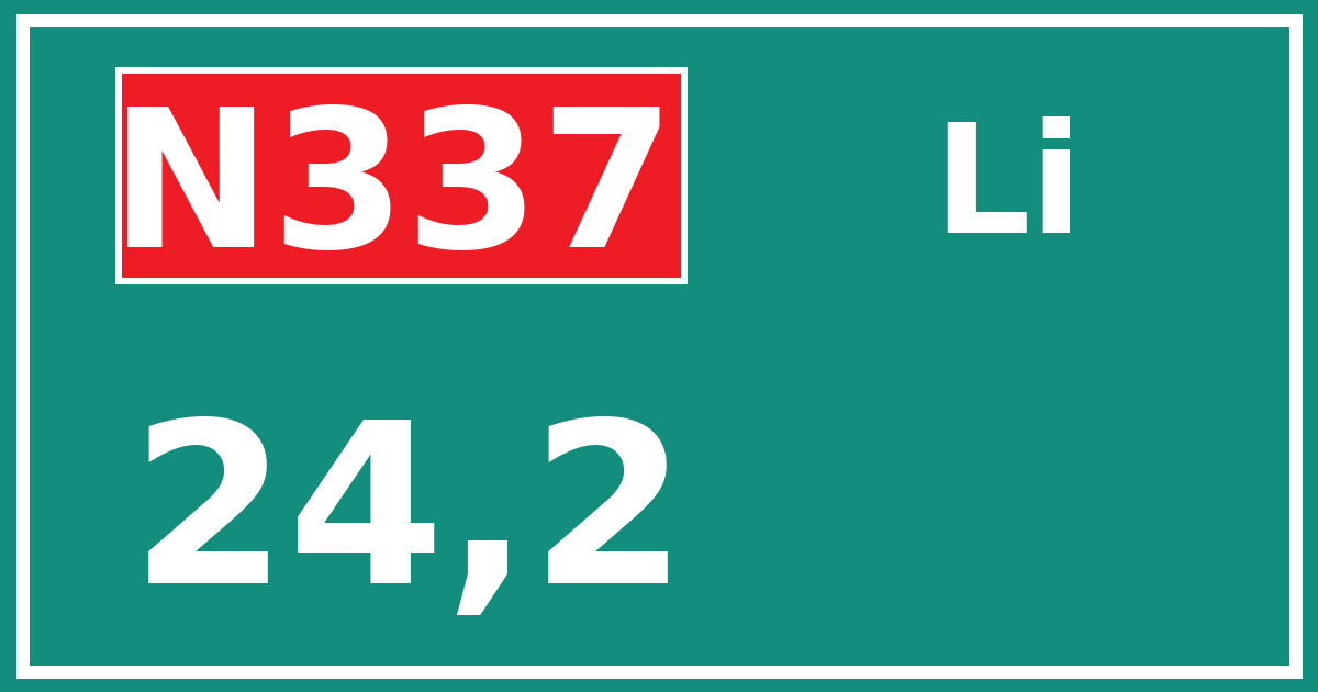 Hectometerbord N337 24,2 zijde Li