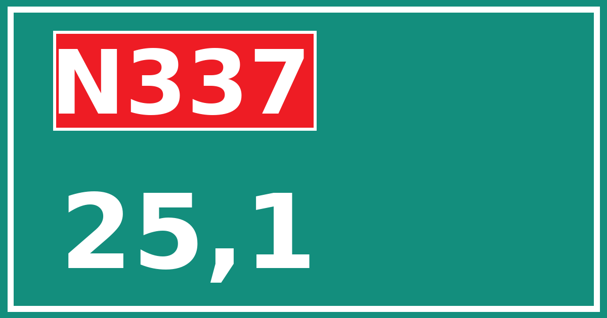 Hectometerbord N337 25,1
