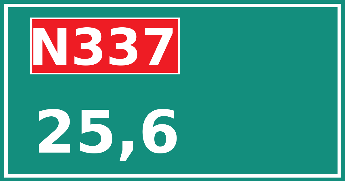 Hectometerbord N337 25,6