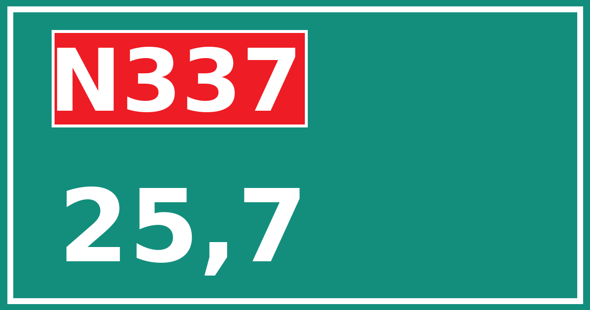 Hectometerbord N337 25,7