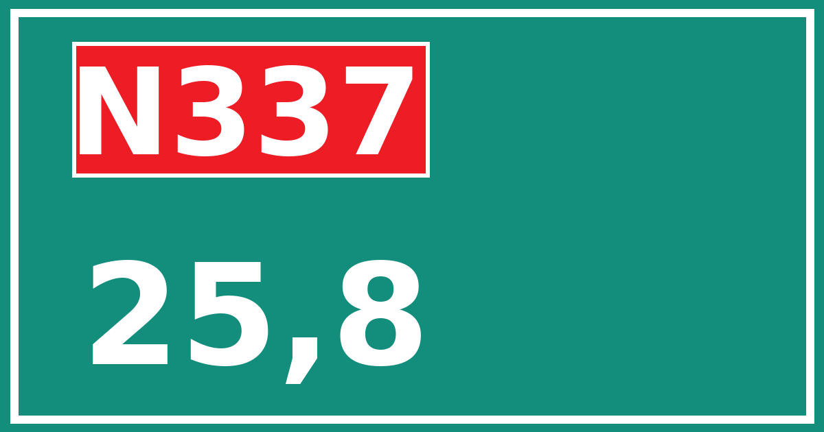 Hectometerbord N337 25,8