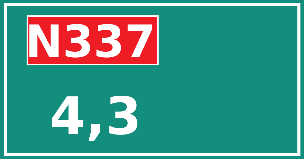 Hectometerbord N337 4,3