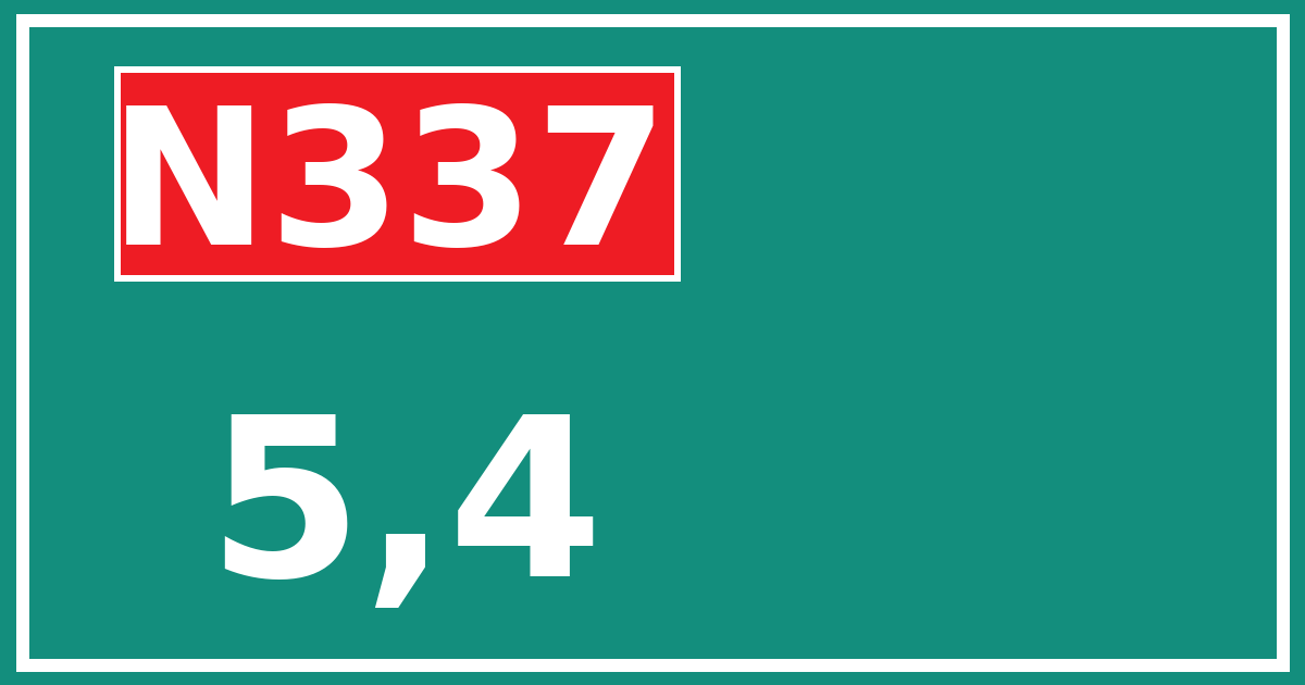 Hectometerbord N337 5,4