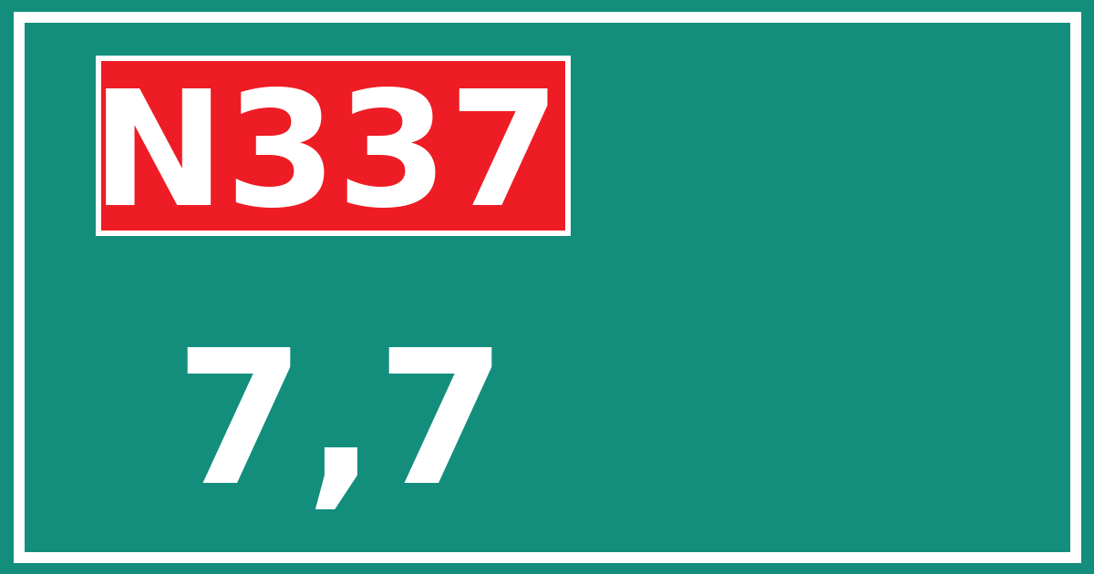 Hectometerbord N337 7,7