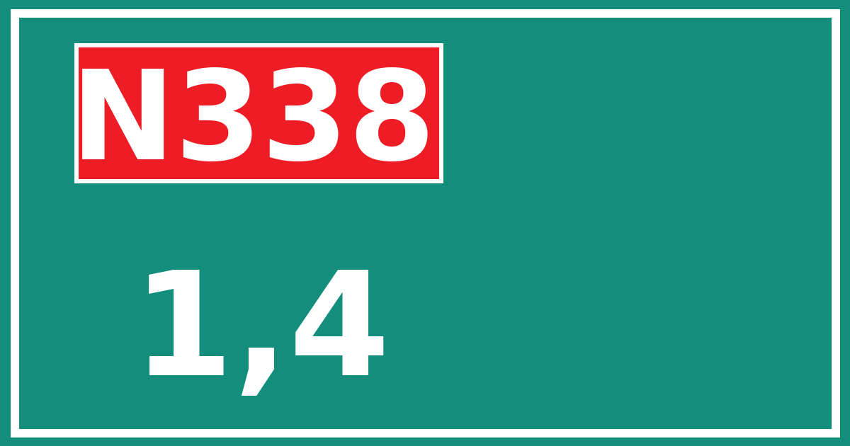 Hectometerbord N338 1,4