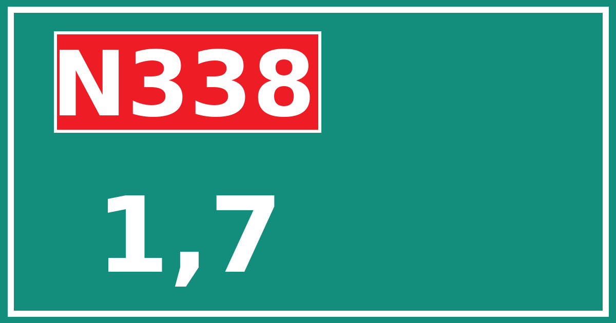 Hectometerbord N338 1,7