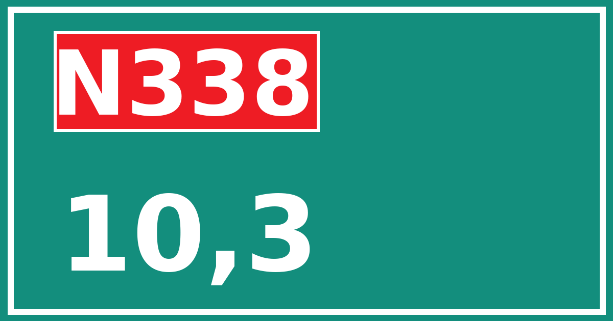 Hectometerbord N338 10,3