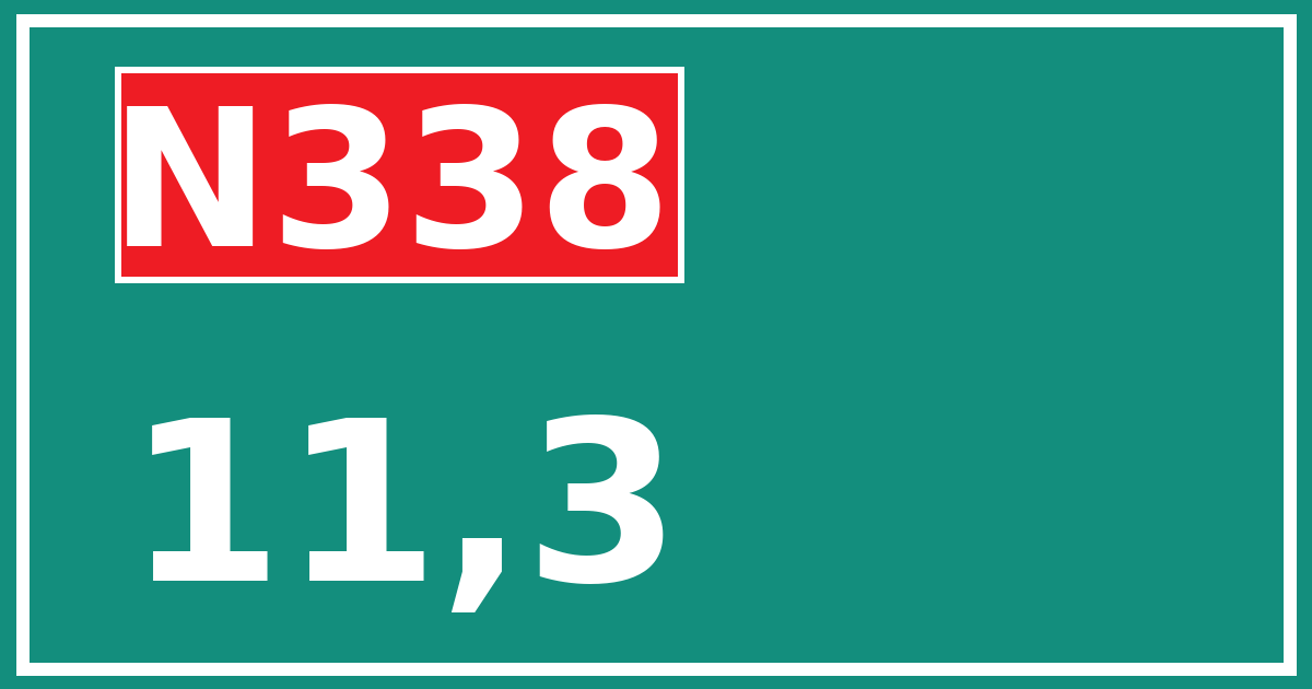 Hectometerbord N338 11,3