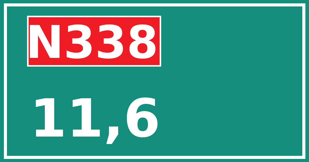 Hectometerbord N338 11,6