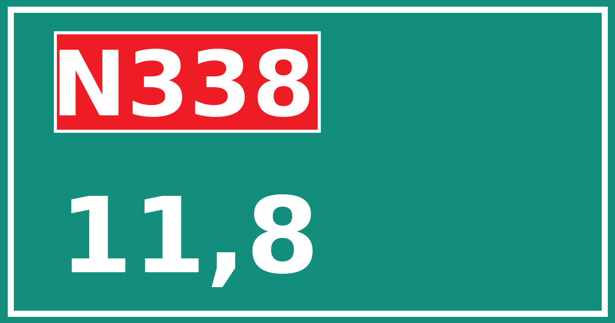 Hectometerbord N338 11,8