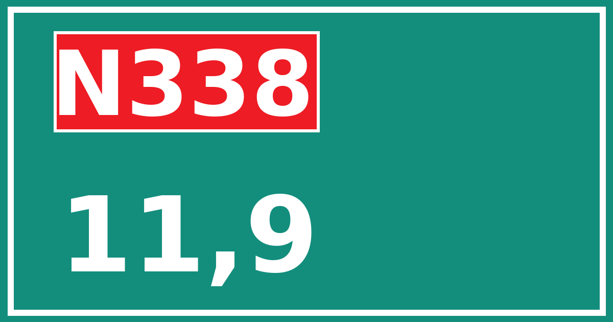 Hectometerbord N338 11,9