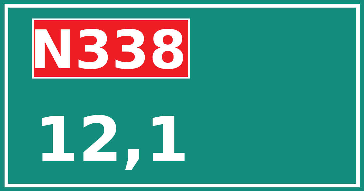 Hectometerbord N338 12,1