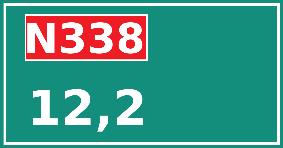 Hectometerbord N338 12,2