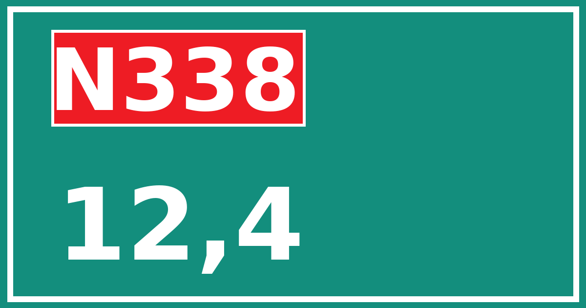 Hectometerbord N338 12,4