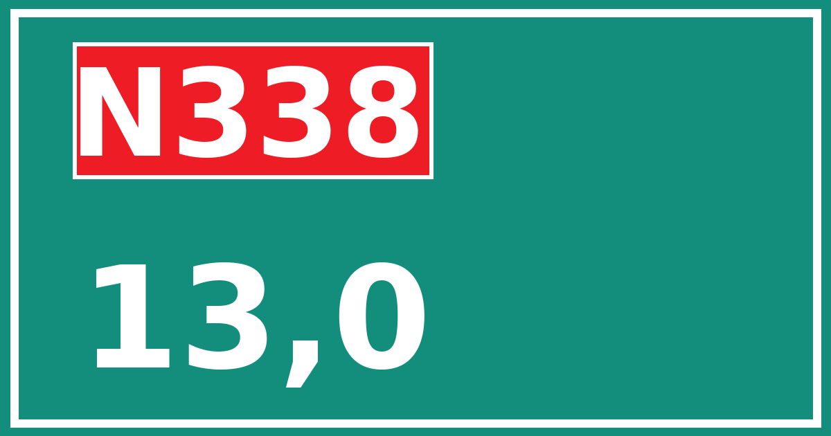 Hectometerbord N338 13,0