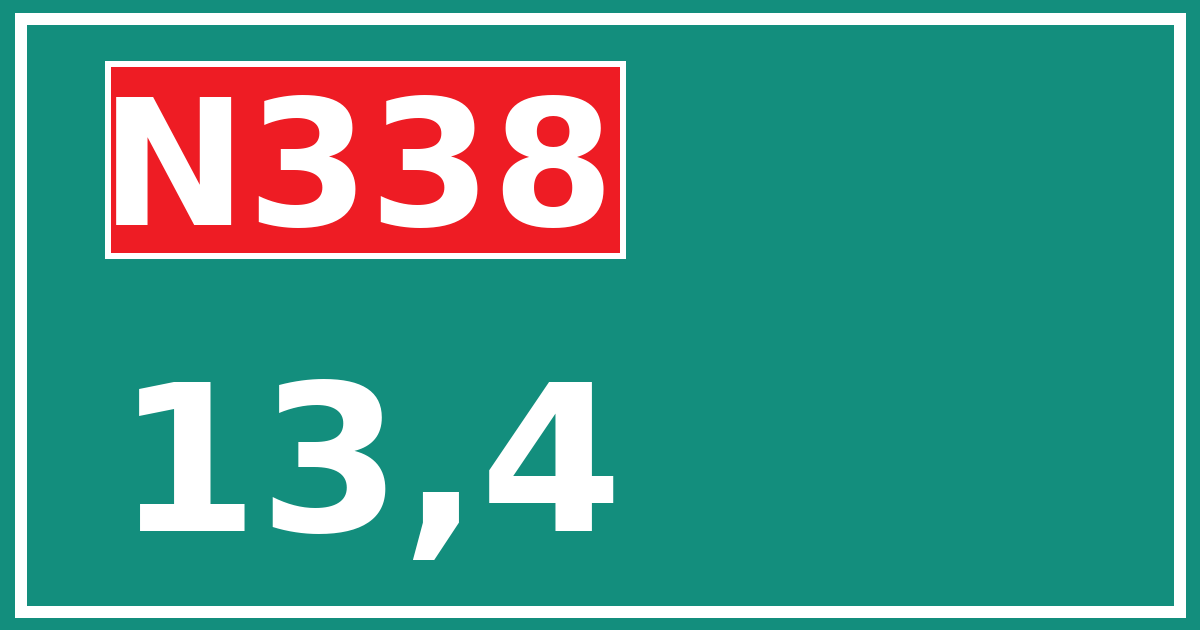 Hectometerbord N338 13,4