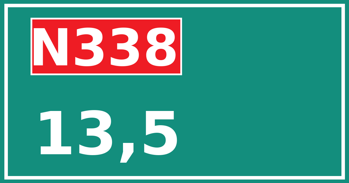 Hectometerbord N338 13,5