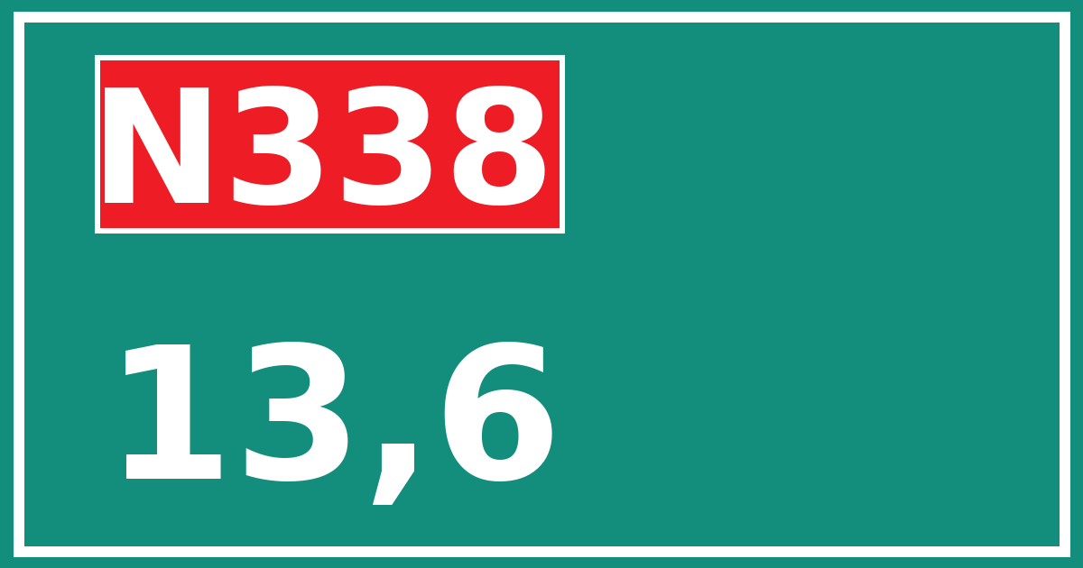 Hectometerbord N338 13,6
