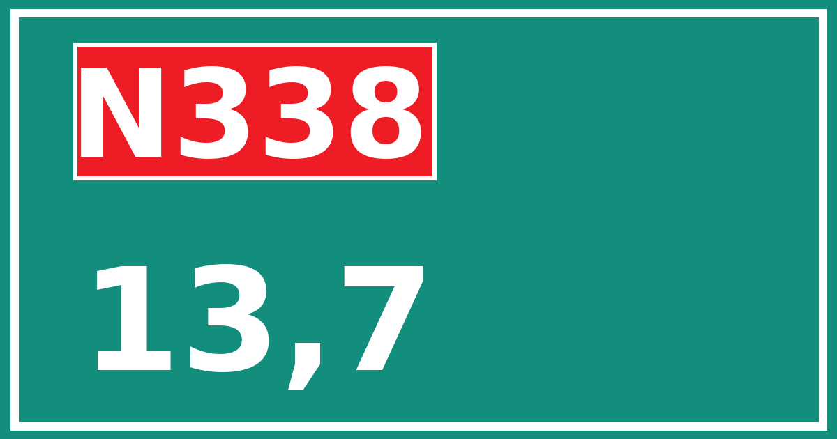 Hectometerbord N338 13,7