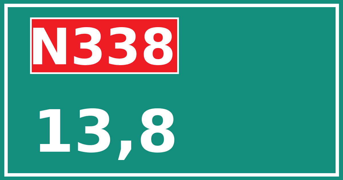 Hectometerbord N338 13,8