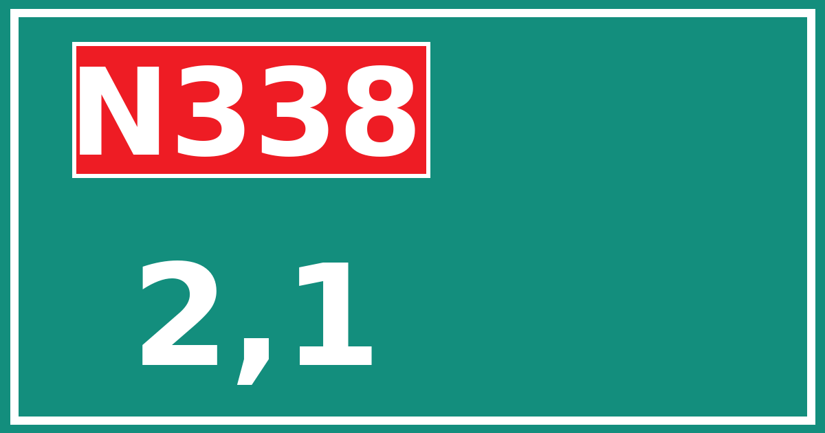 Hectometerbord N338 2,1