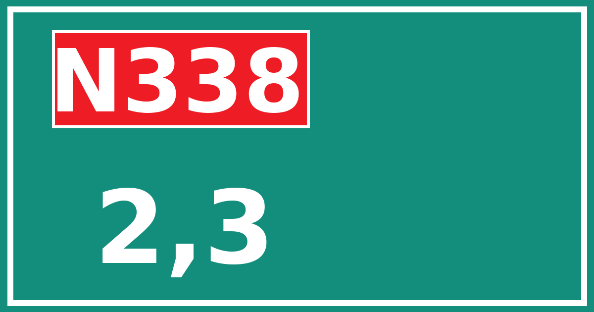 Hectometerbord N338 2,3