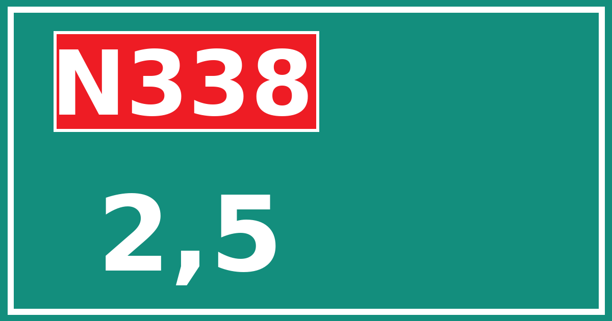 Hectometerbord N338 2,5