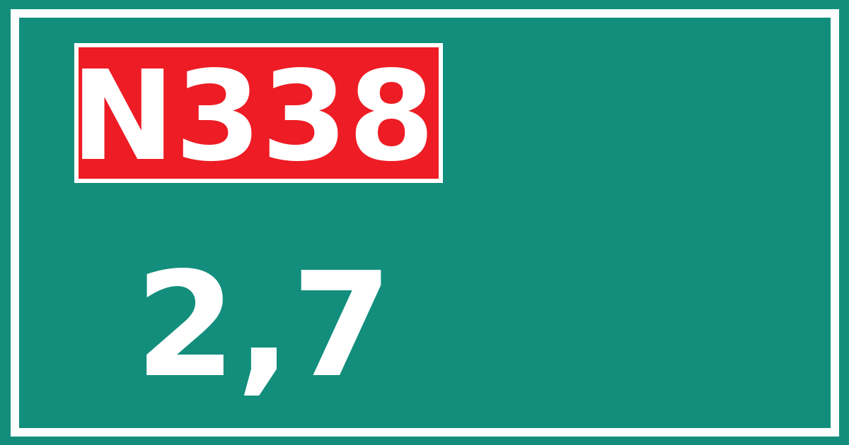 Hectometerbord N338 2,7