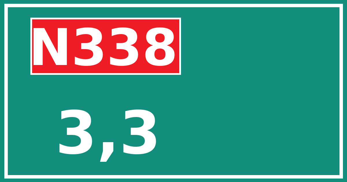 Hectometerbord N338 3,3