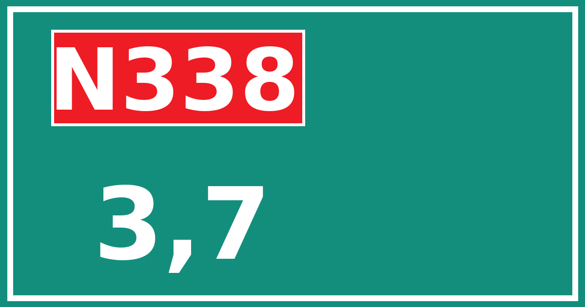 Hectometerbord N338 3,7