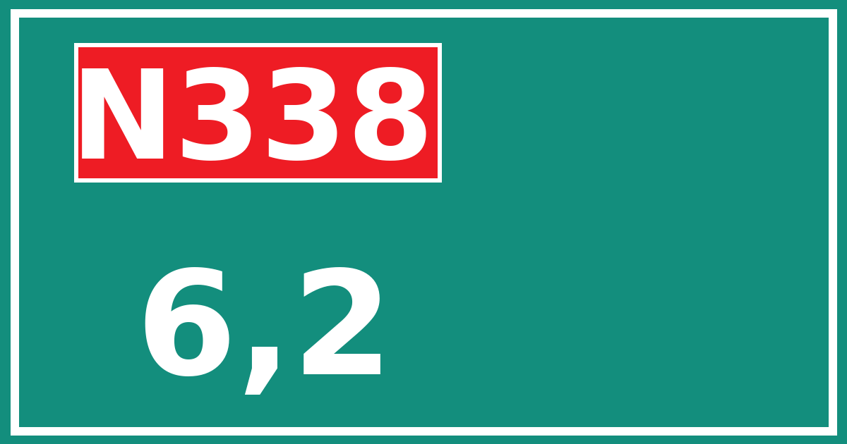 Hectometerbord N338 6,2