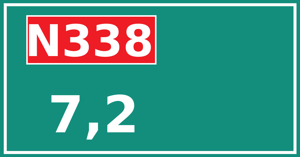 Hectometerbord N338 7,2