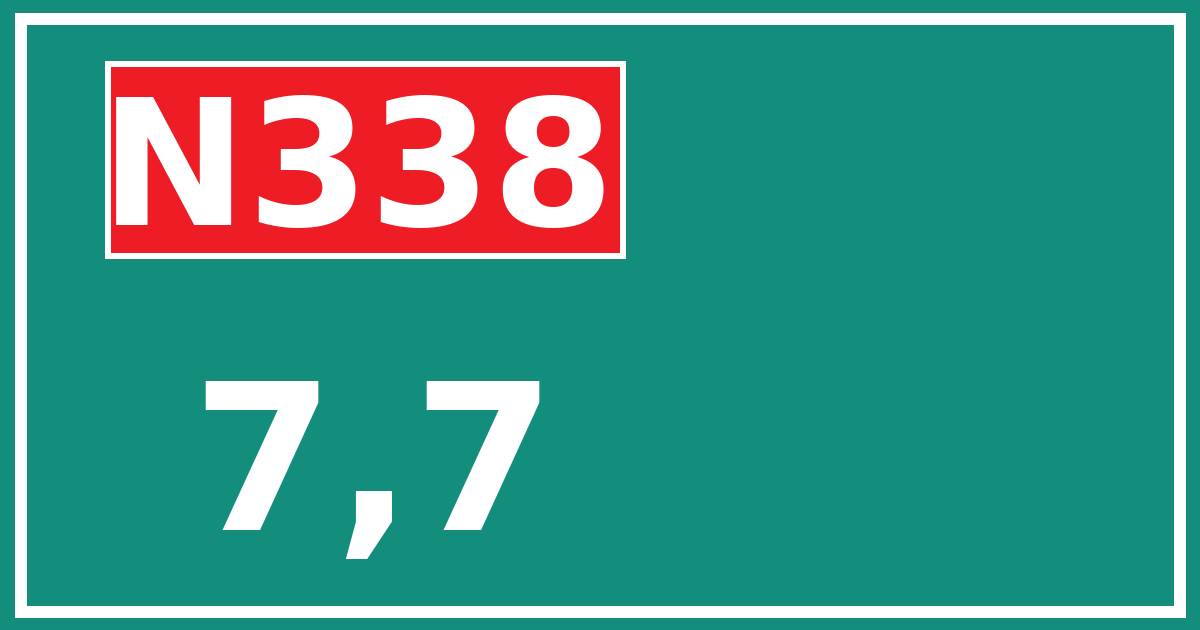 Hectometerbord N338 7,7