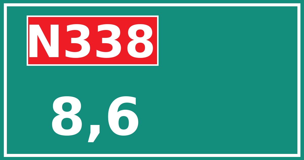 Hectometerbord N338 8,6