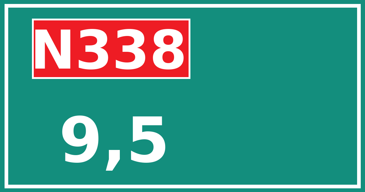 Hectometerbord N338 9,5