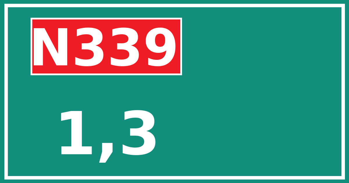 Hectometerbord N339 1,3