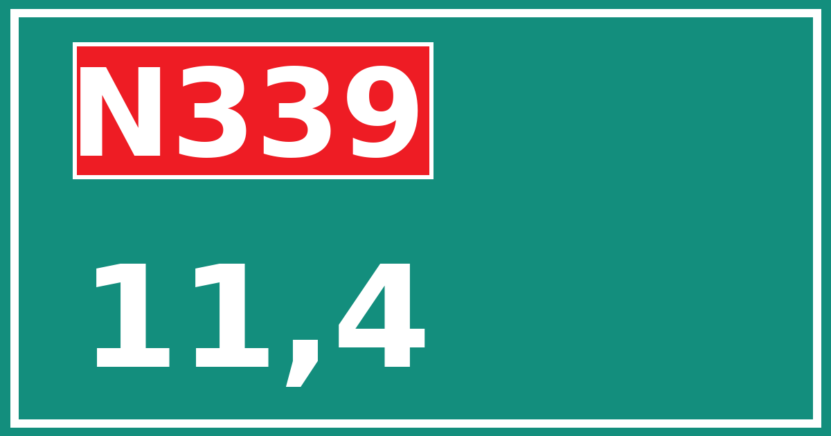 Hectometerbord N339 11,4