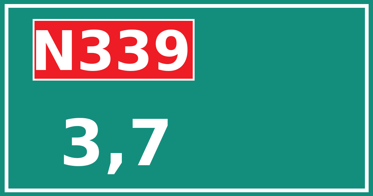 Hectometerbord N339 3,7