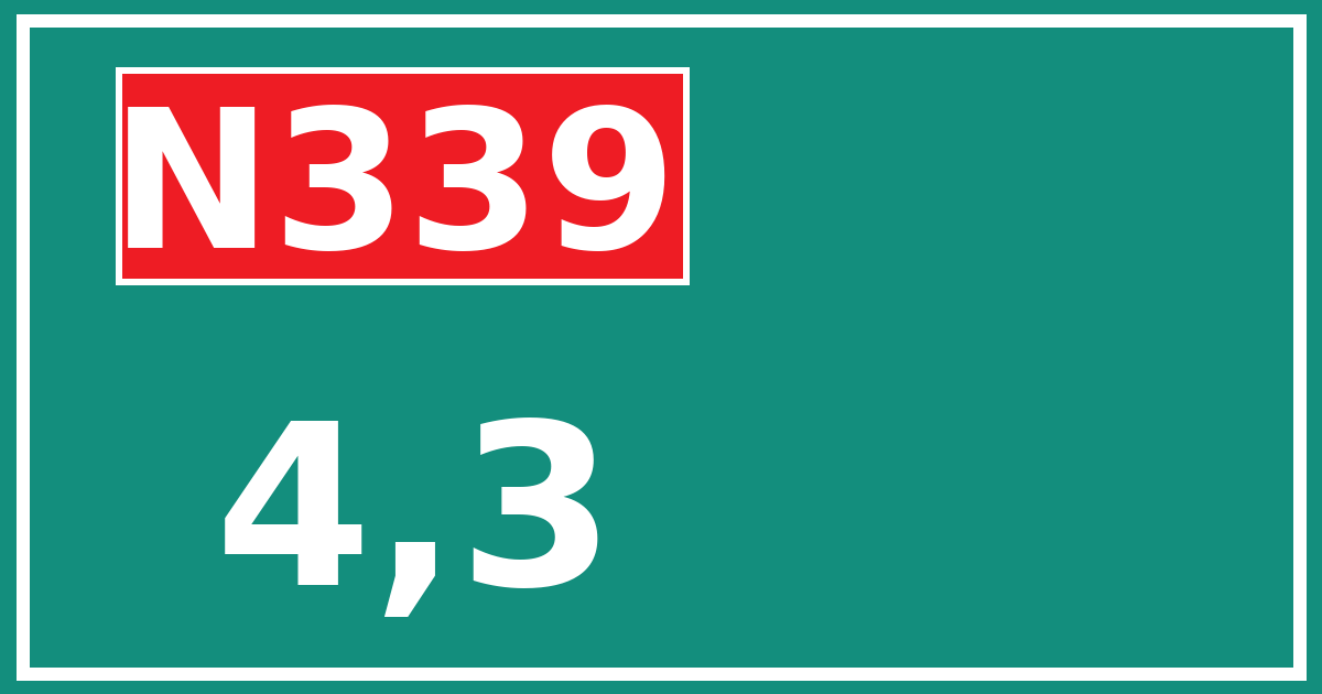 Hectometerbord N339 4,3