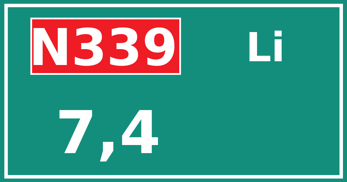 Hectometerbord N339 7,4 zijde Li