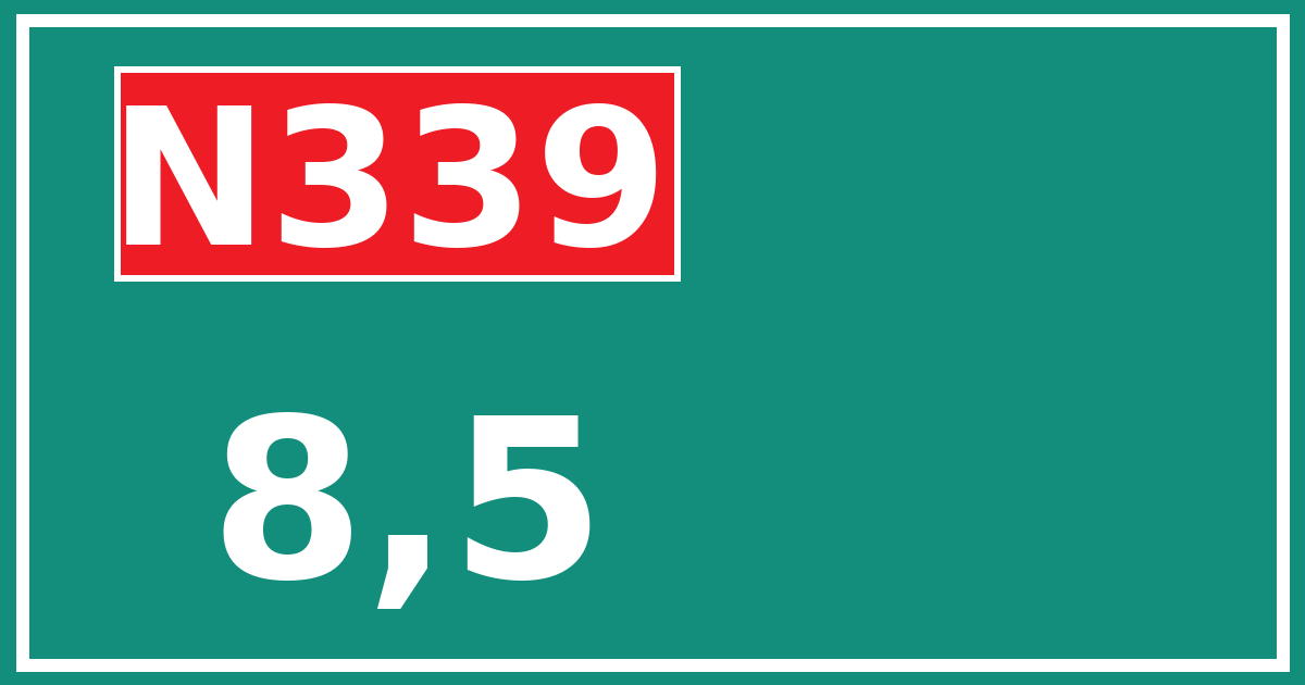 Hectometerbord N339 8,5