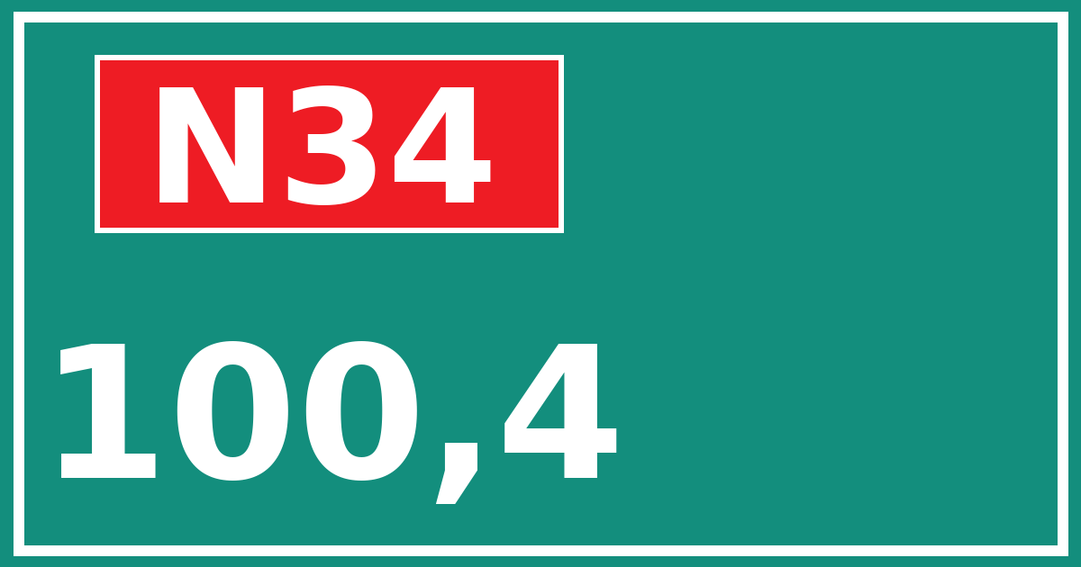 Hectometerbord N34 100,4
