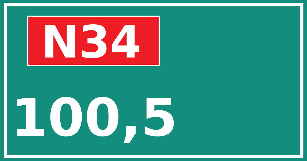 Hectometerbord N34 100,5