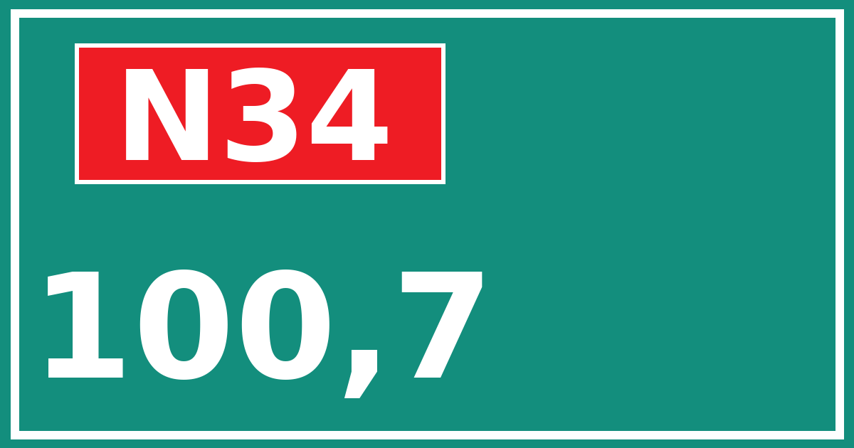 Hectometerbord N34 100,7