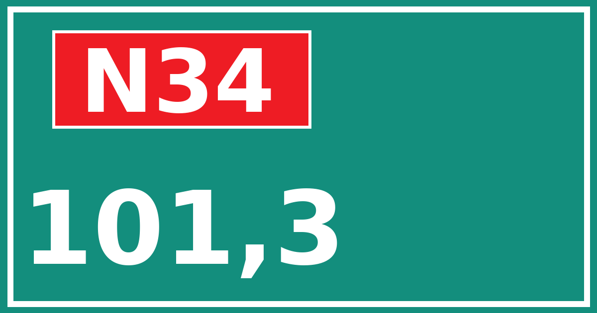 Hectometerbord N34 101,3